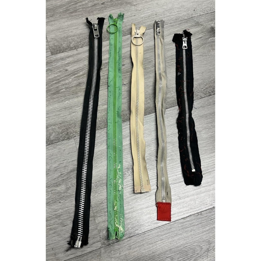 Vintage 1970s Closed Ending Lot of Five Talon Multi Colored Zippers Lot of 5